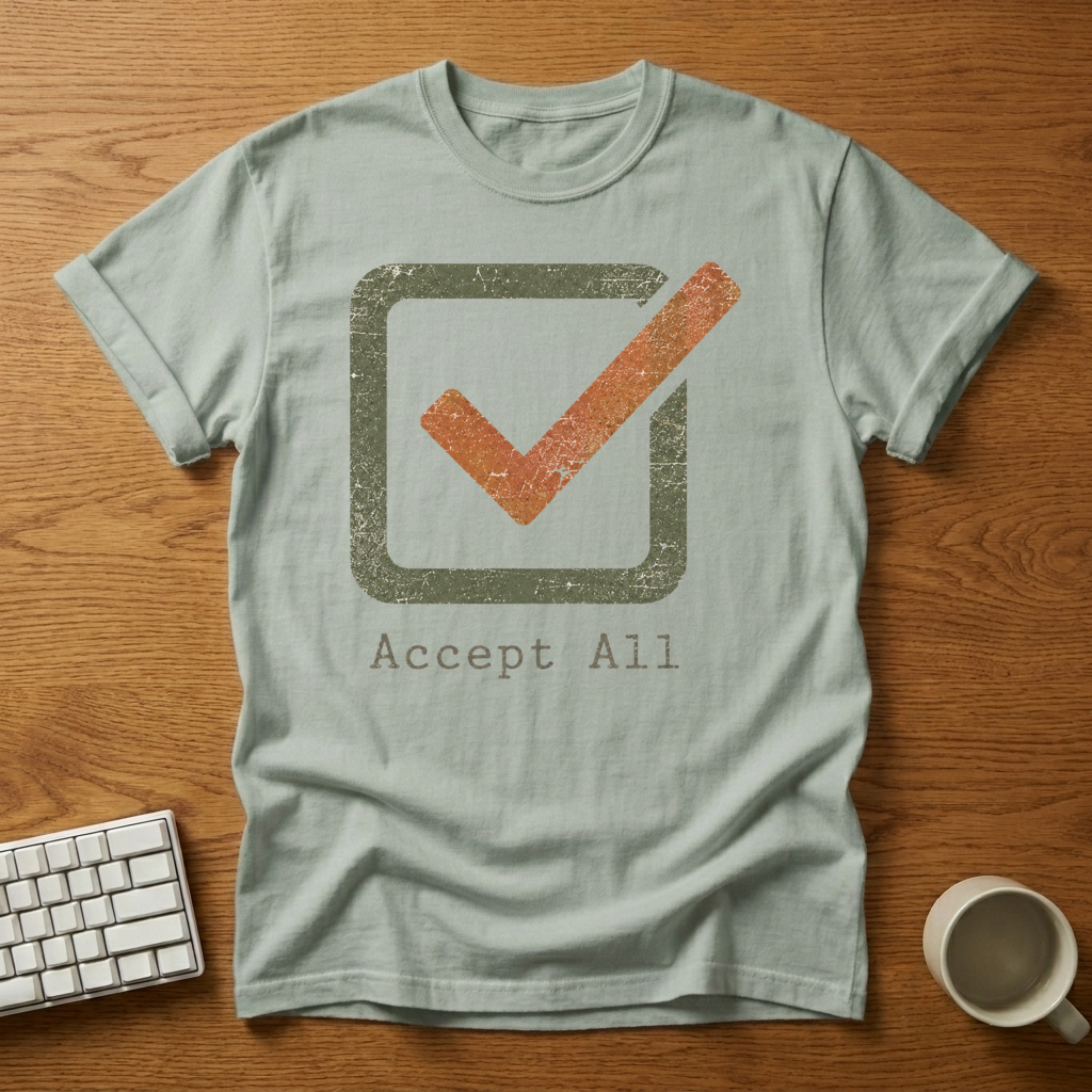 [needlepod-mockup:mck_01KZR50N8MG5BMFGWTZGAJ6GW1] Accept All Changes Checkbox T-Shirt