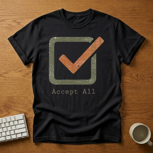 [needlepod-mockup:mck_01KZVHPMWVNBT0E0A6S8P65660] Accept All Changes Checkbox T-Shirt