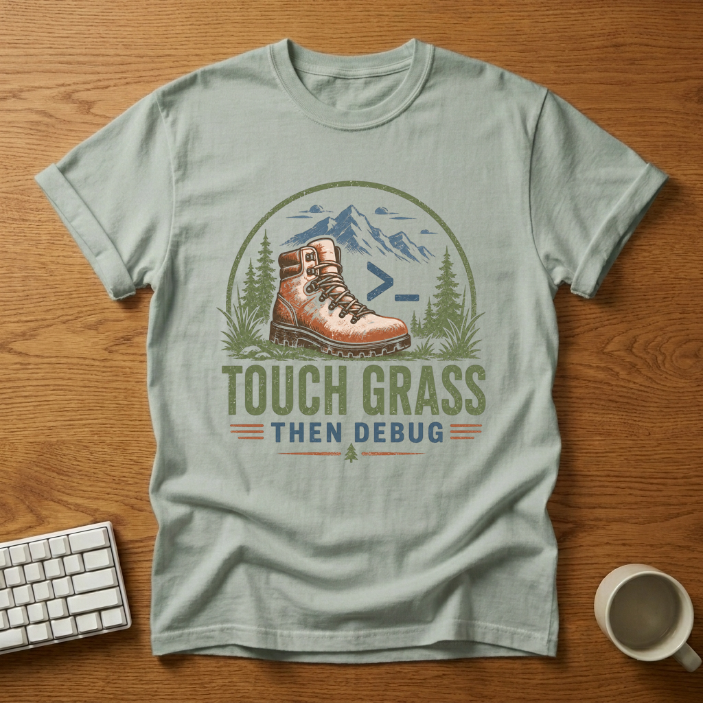 [needlepod-mockup:mck_01KZRNFZQ3MX3224K8MVDQXFF4] Touch Grass Then Debug