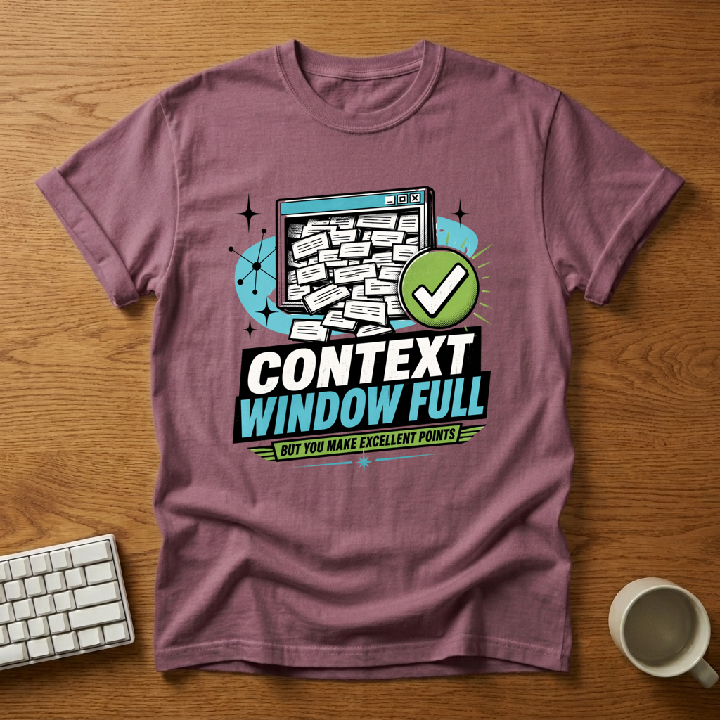 [needlepod-mockup:mck_01KZSTR8878JPK9TAFSGXBKRDG] Context Window Full: AI Information Overload