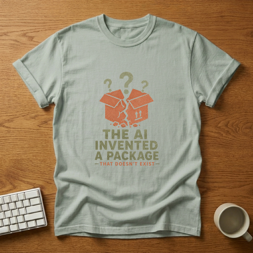 [needlepod-mockup:mck_01M04DNRRE3TKBXHTGAH84F0K3] AI Invented Package T-Shirt