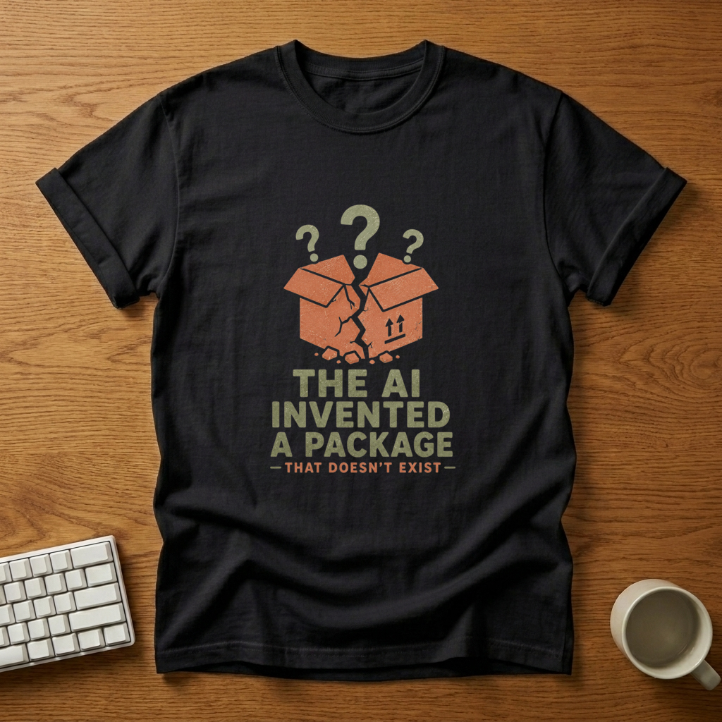 [needlepod-mockup:mck_01M04DNRREZRRYJQWQJSMAJ0RJ] AI Invented Package T-Shirt