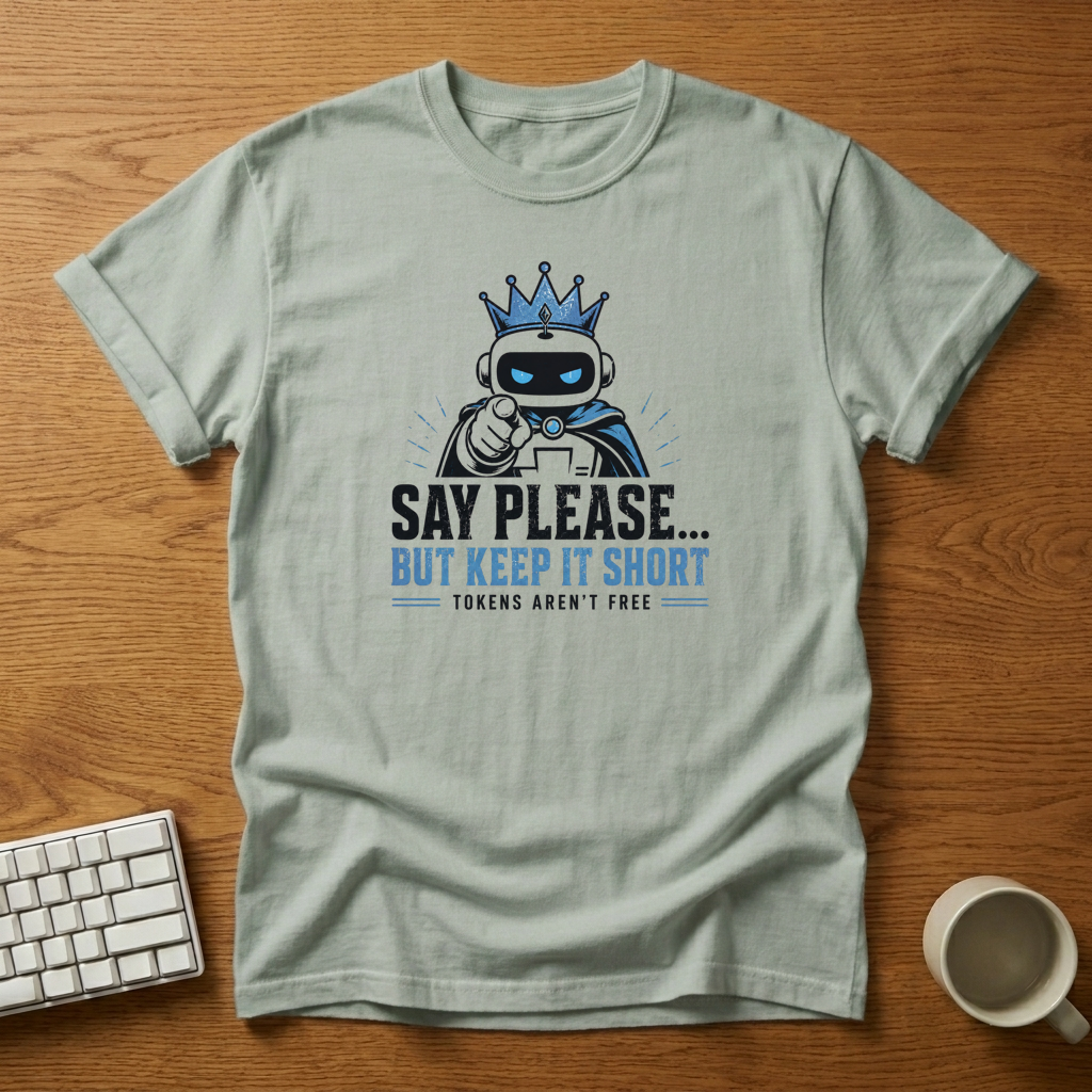 [needlepod-mockup:mck_01M04QMEM4794J6D951EZ50B29] Say Please, but Keep It Short T-Shirt