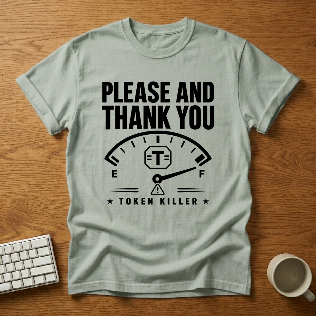 [needlepod-mockup:mck_01M04QFM9D9QG830BBP60Q51NH] Token Killer Fuel Gauge T-Shirt