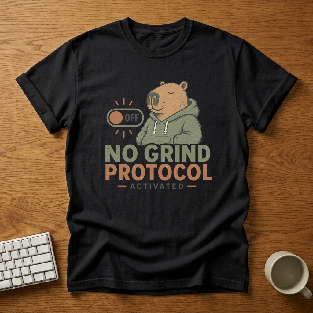 [needlepod-mockup:mck_01M04QHN7QX8C2JGRG214K9HBS] No Grind Protocol Activated T-Shirt