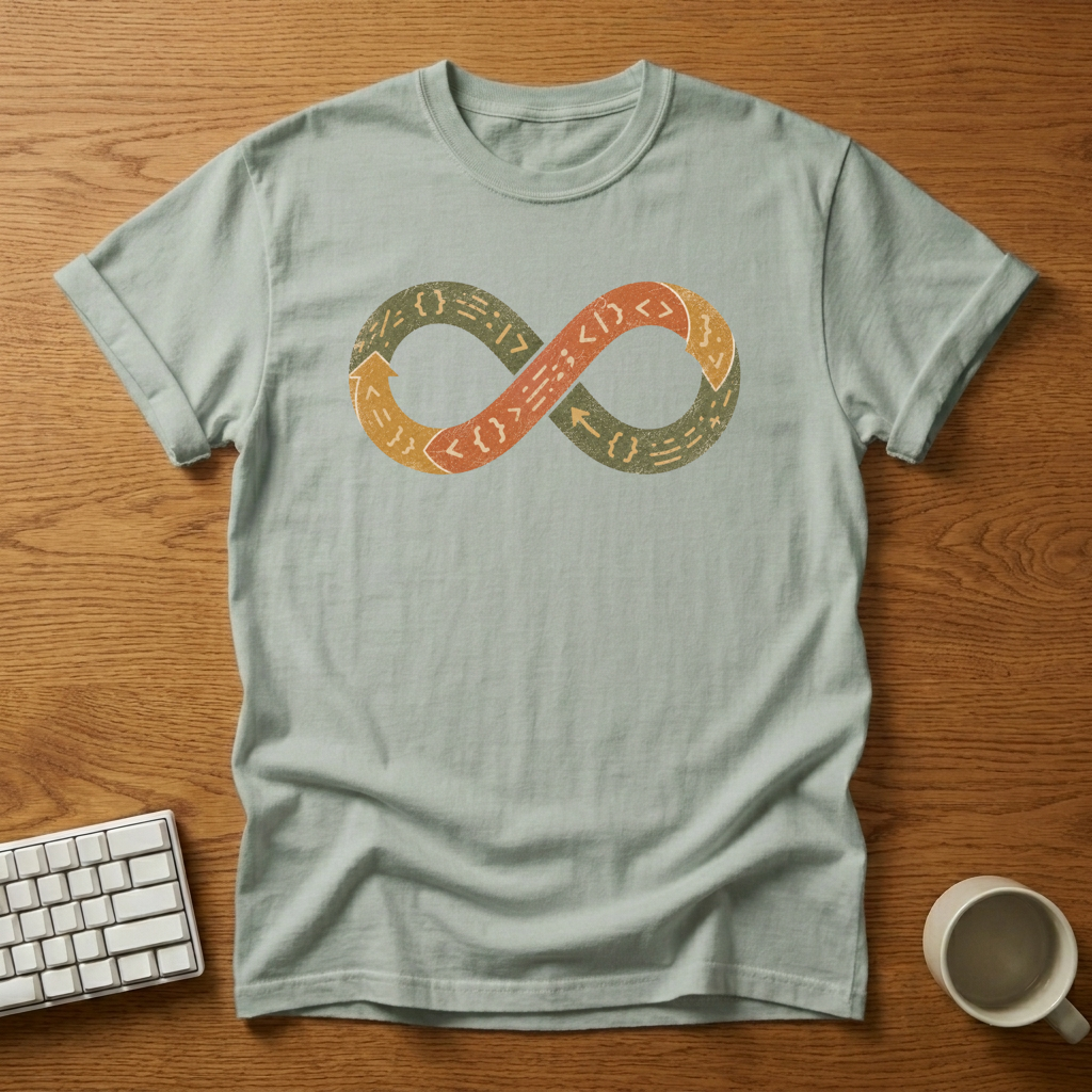[needlepod-mockup:mck_01M04QFKTSA7HM10BHYFWT1FEV] Infinite Coding Loop T-Shirt