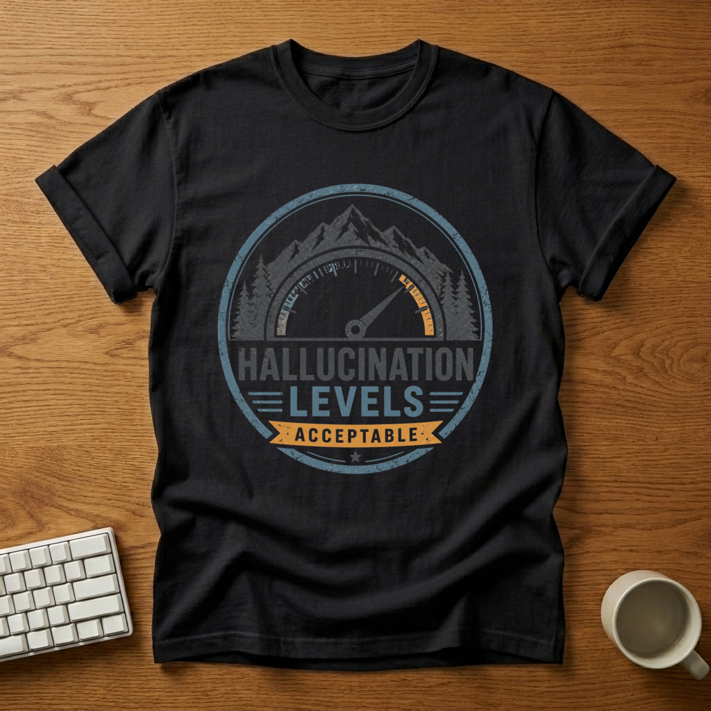 [needlepod-mockup:mck_01M04RM9NBXG712JXWZ32433V2] Acceptable Hallucination Levels Gauge T-Shirt