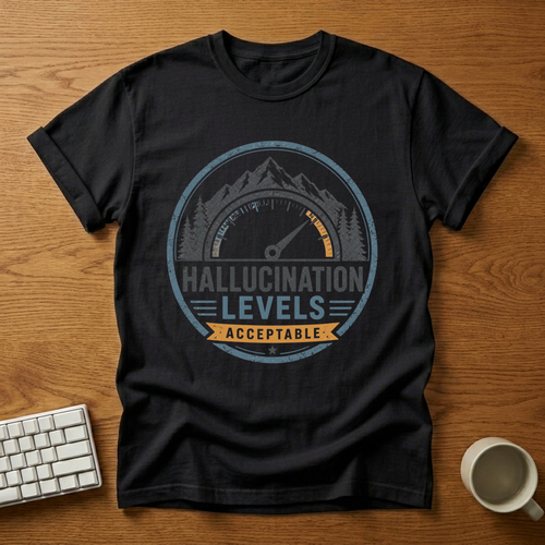 [needlepod-mockup:mck_01M04RM9NBXG712JXWZ32433V2] Acceptable Hallucination Levels Gauge T-Shirt