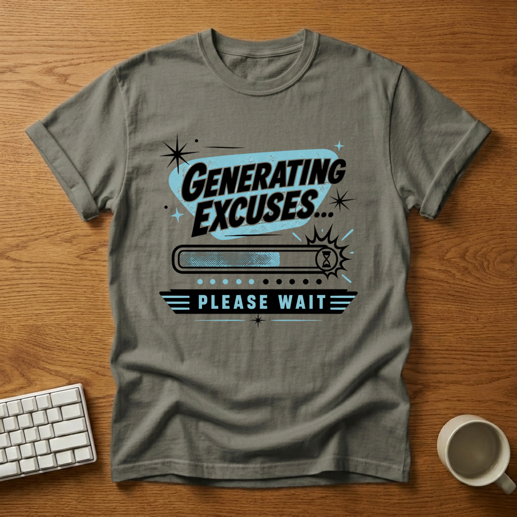 [needlepod-mockup:mck_01M04RCDXV3DETNX2BSM6JTP9V] Generating Excuses Loading Bar T-Shirt