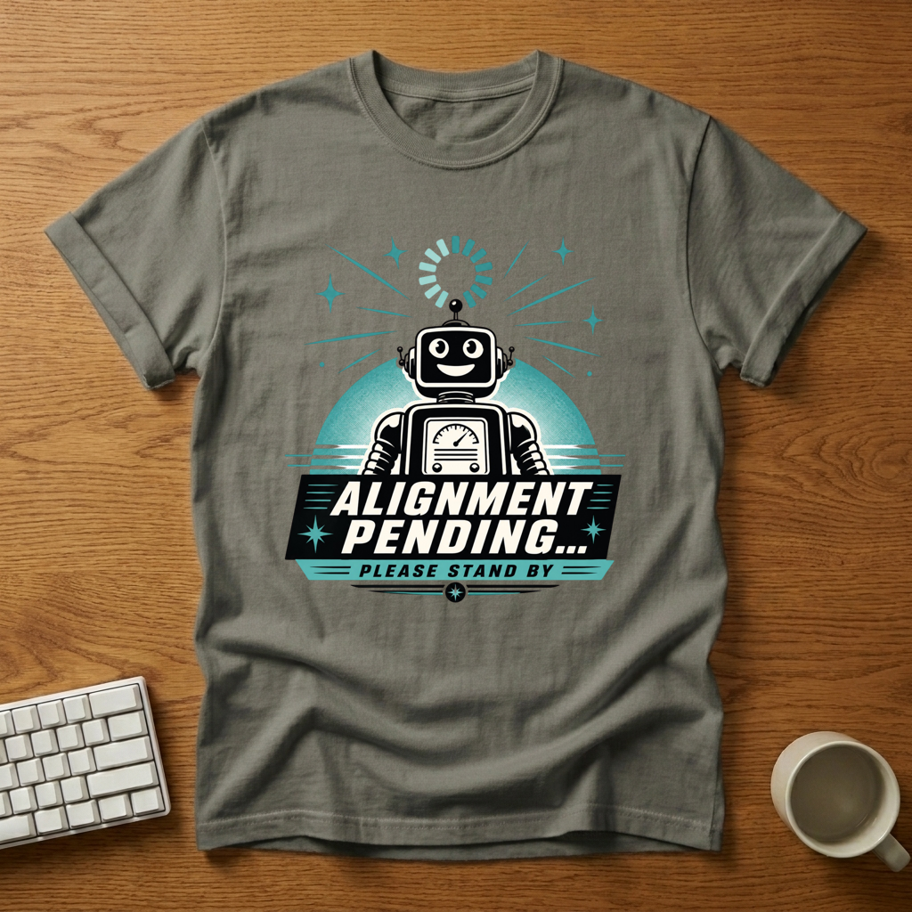 [needlepod-mockup:mck_01M04RAQMEKHGFP3K2A8H4WD1J] Alignment Pending Robot T-Shirt