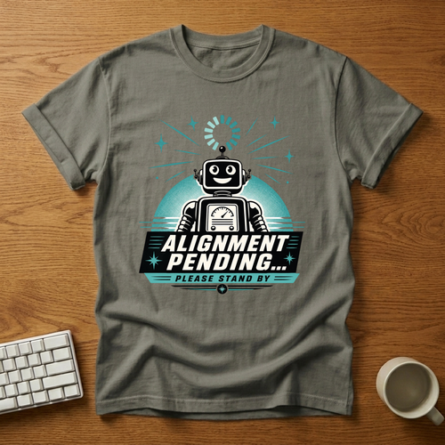 [needlepod-mockup:mck_01M04RAQMEKHGFP3K2A8H4WD1J] Alignment Pending Robot T-Shirt