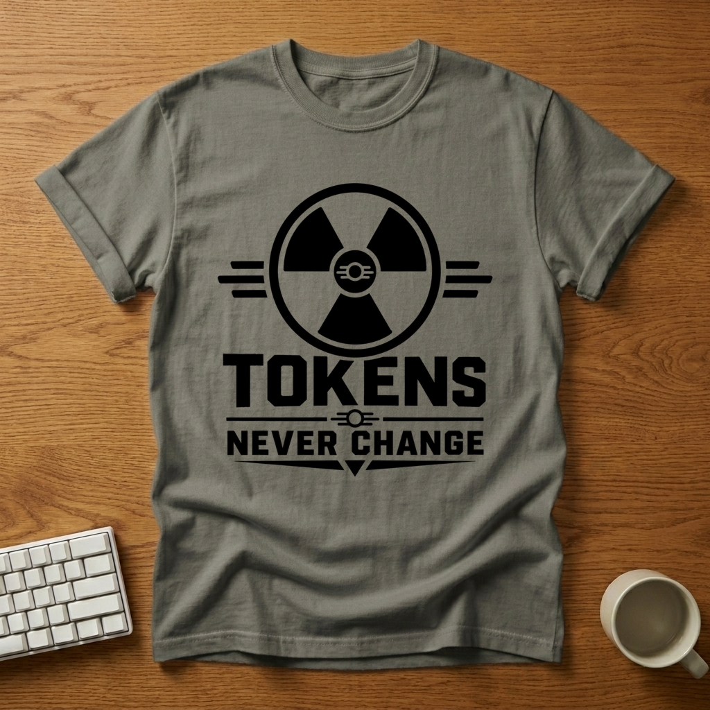 [needlepod-mockup:mck_01M08CFCNT0JPSKX4QMBHVSCCB] Tokens Never Change Radiation Warning T-Shirt