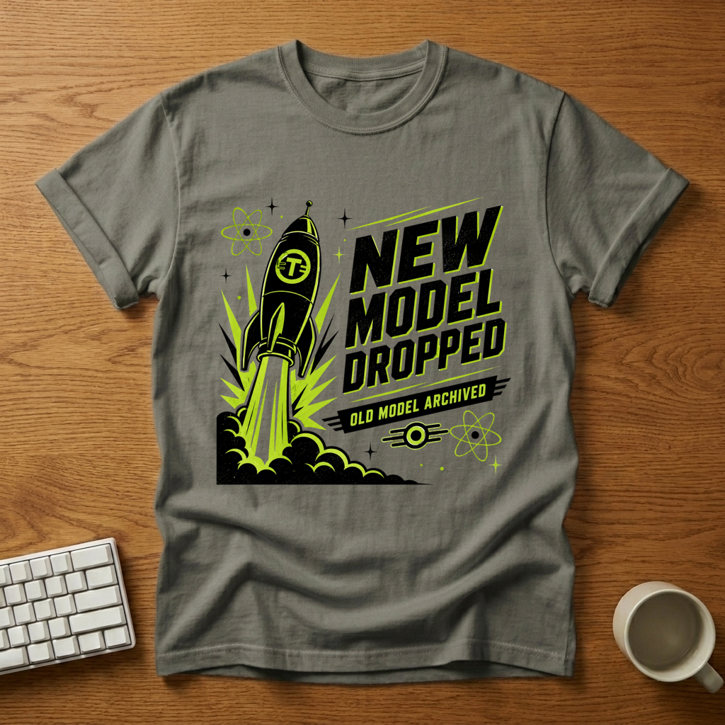 [needlepod-mockup:mck_01M08C98TEA1MP31J8GR90HYBR] New Model Dropped Rocket T-Shirt