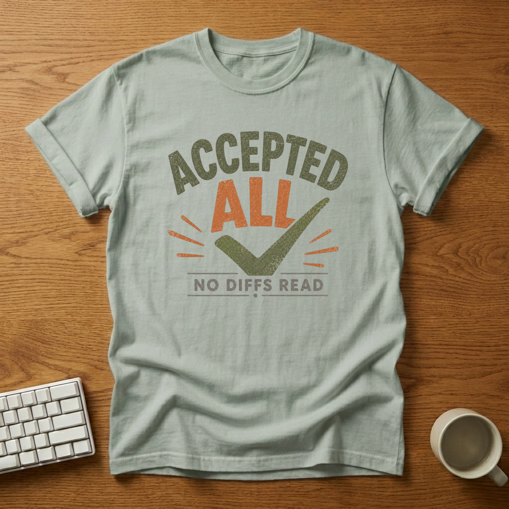 [needlepod-mockup:mck_01M08C6EJB5KKHAG8CFHA18G8D] Accepted All No Diffs Read Code Review T-Shirt