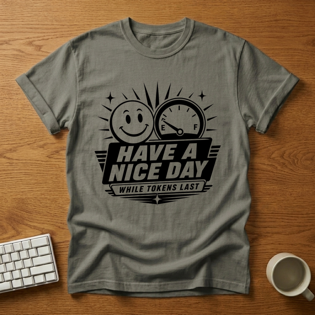 [needlepod-mockup:mck_01M08BF8E4PDH3Z89V5XB0GV3R] Have a Nice Day While Tokens Last T-Shirt