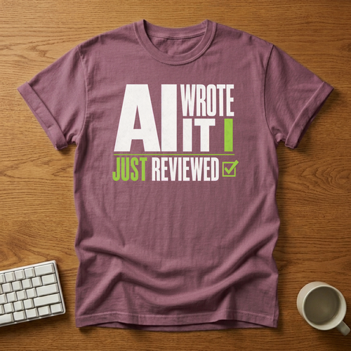 [needlepod-mockup:mck_01M1W7TCHRRW8WAFJ9SN9884BF] AI Wrote It, I Just Reviewed It T-Shirt