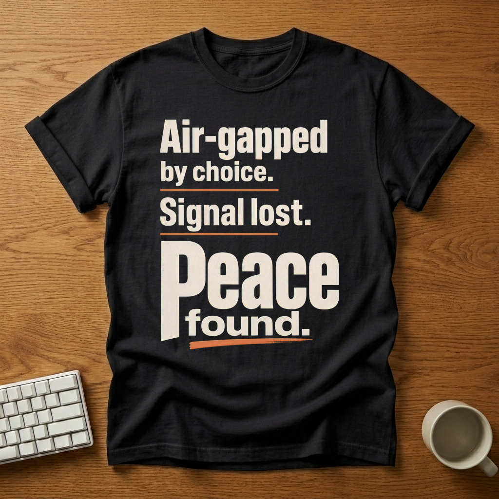 [needlepod-mockup:mck_01M2VQXVB31XSWZ46CYW30R75G] Air-Gapped by Choice Graphic T-Shirt