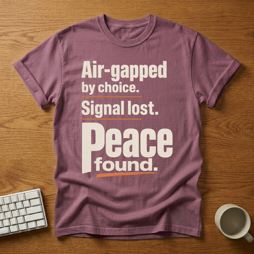 [needlepod-mockup:mck_01M2VQXVB3ZKHQVANQYVYQ7R4T] Air-Gapped by Choice Graphic T-Shirt