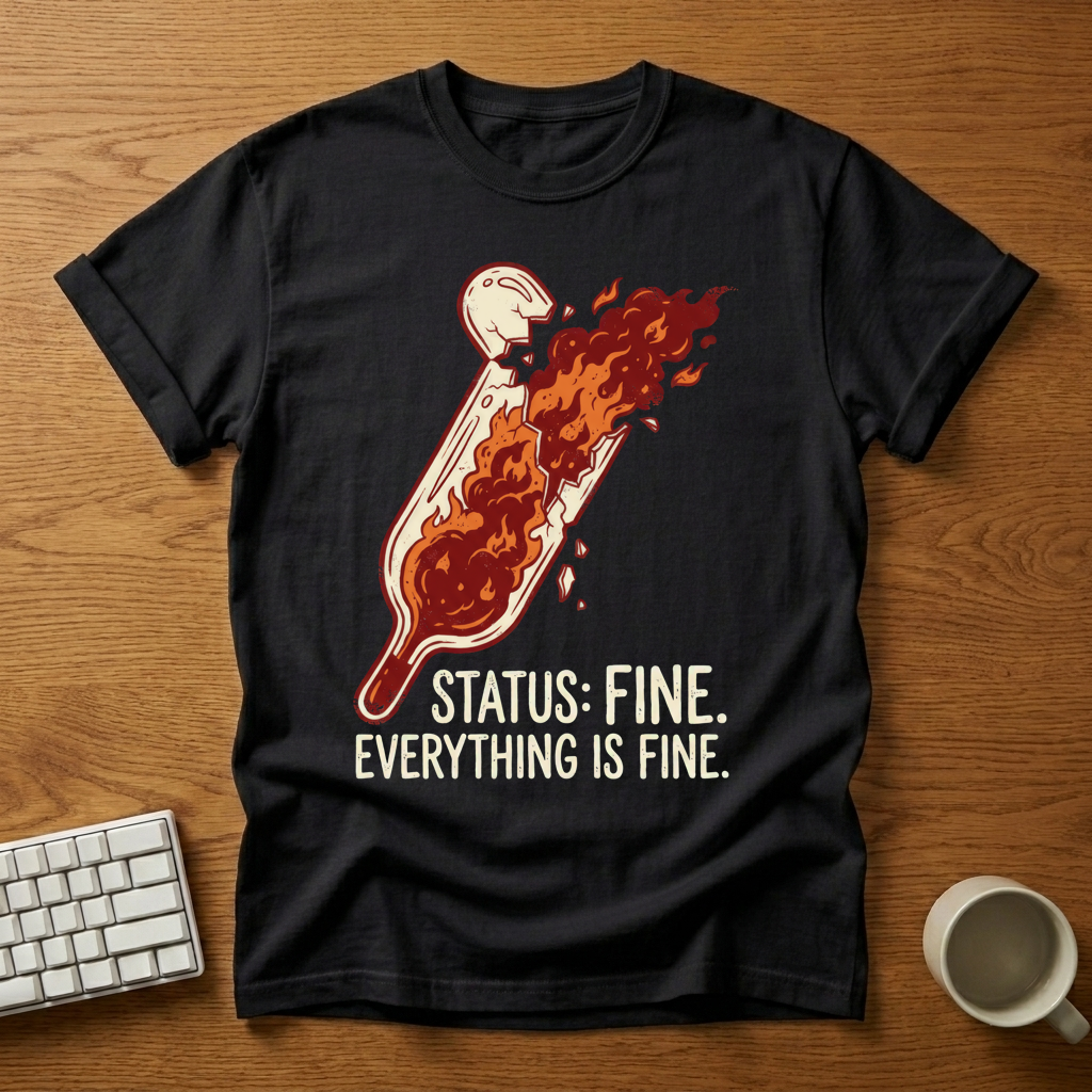 [needlepod-mockup:mck_01M37321Z7YS8ZDTJAF40MCN30] Status: Fine Burning Bottle T-Shirt