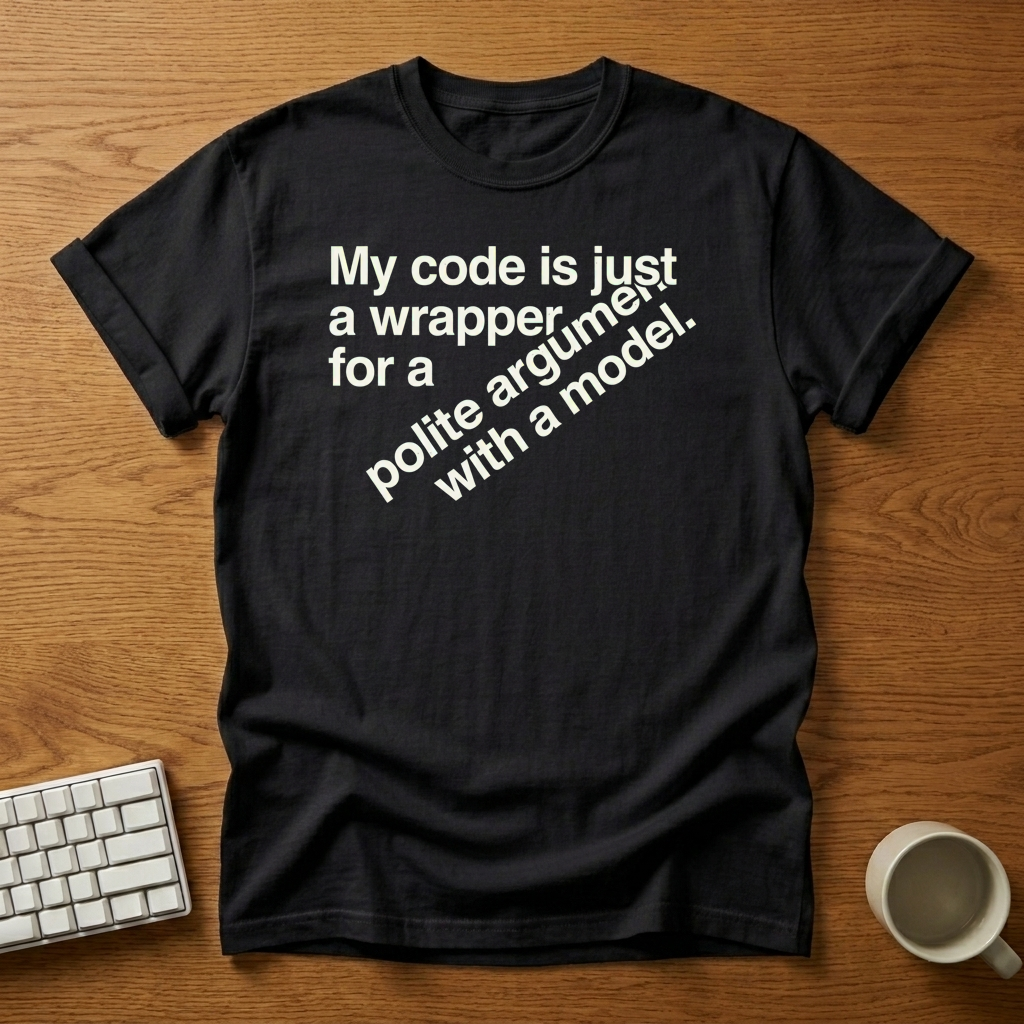 [needlepod-mockup:mck_01M3EHN4R7V9J5NSFC7YMH90SZ] Wrapper for a Polite Argument T-Shirt