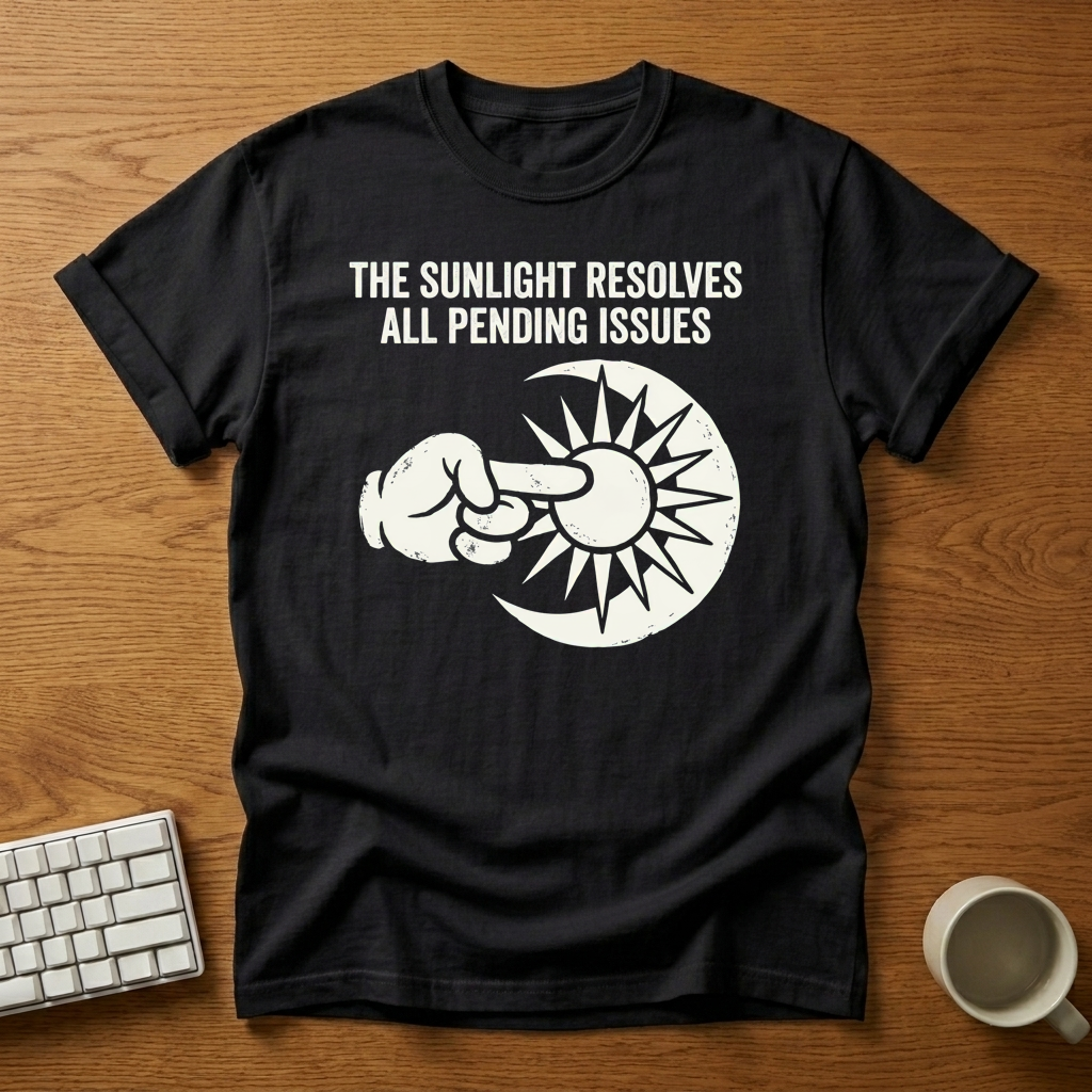 [needlepod-mockup:mck_01M3FV1X8NK8WETT8FQYE3010X] Sunlight Resolves Issues Graphic T-Shirt