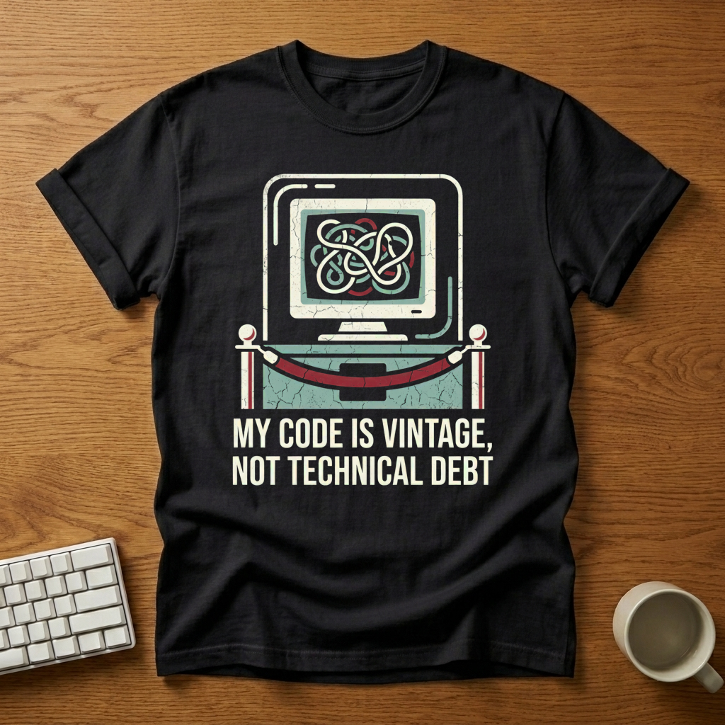 [needlepod-mockup:mck_01M3K6D7R1QWG1FW7TH5YPQ9QS] Vintage Legacy Code Museum Exhibit T-Shirt