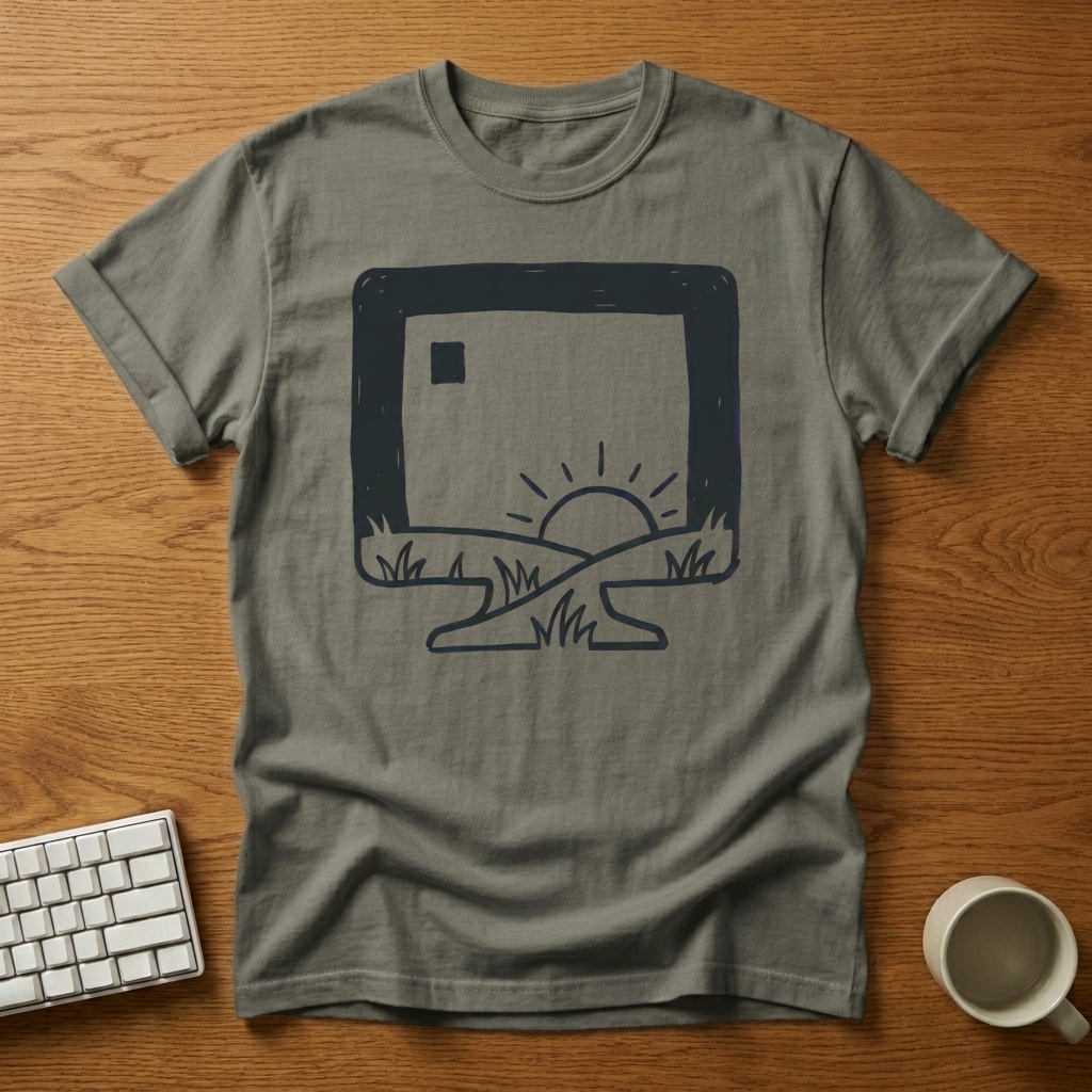 [needlepod-mockup:mck_01M3PDGHEPR98RDWPC42YRMW10] Nature Screen Monitor Graphic T-Shirt