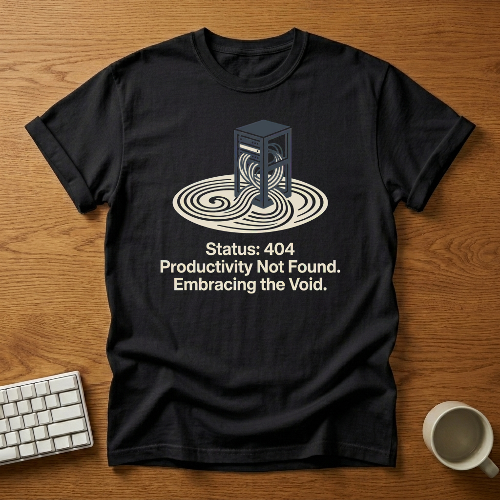 [needlepod-mockup:mck_01M3PJX6240G43ZD0H4VGV1YCB] Server Rack Productivity Void T-Shirt